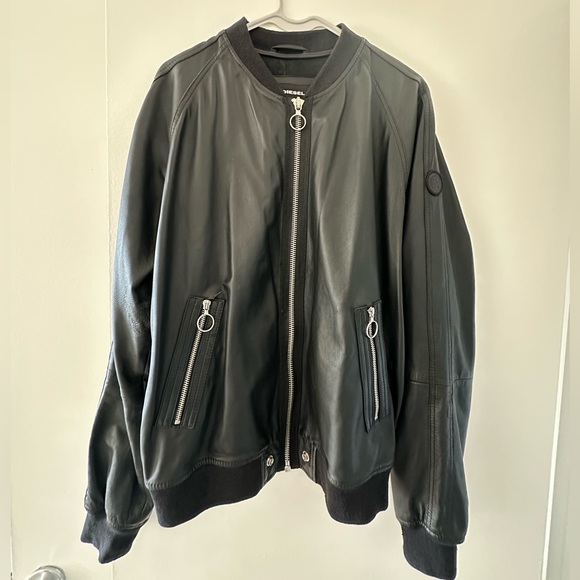 Kiwami DIESELBlack Leather Jacket Lamb - Size L Used Stylish Design